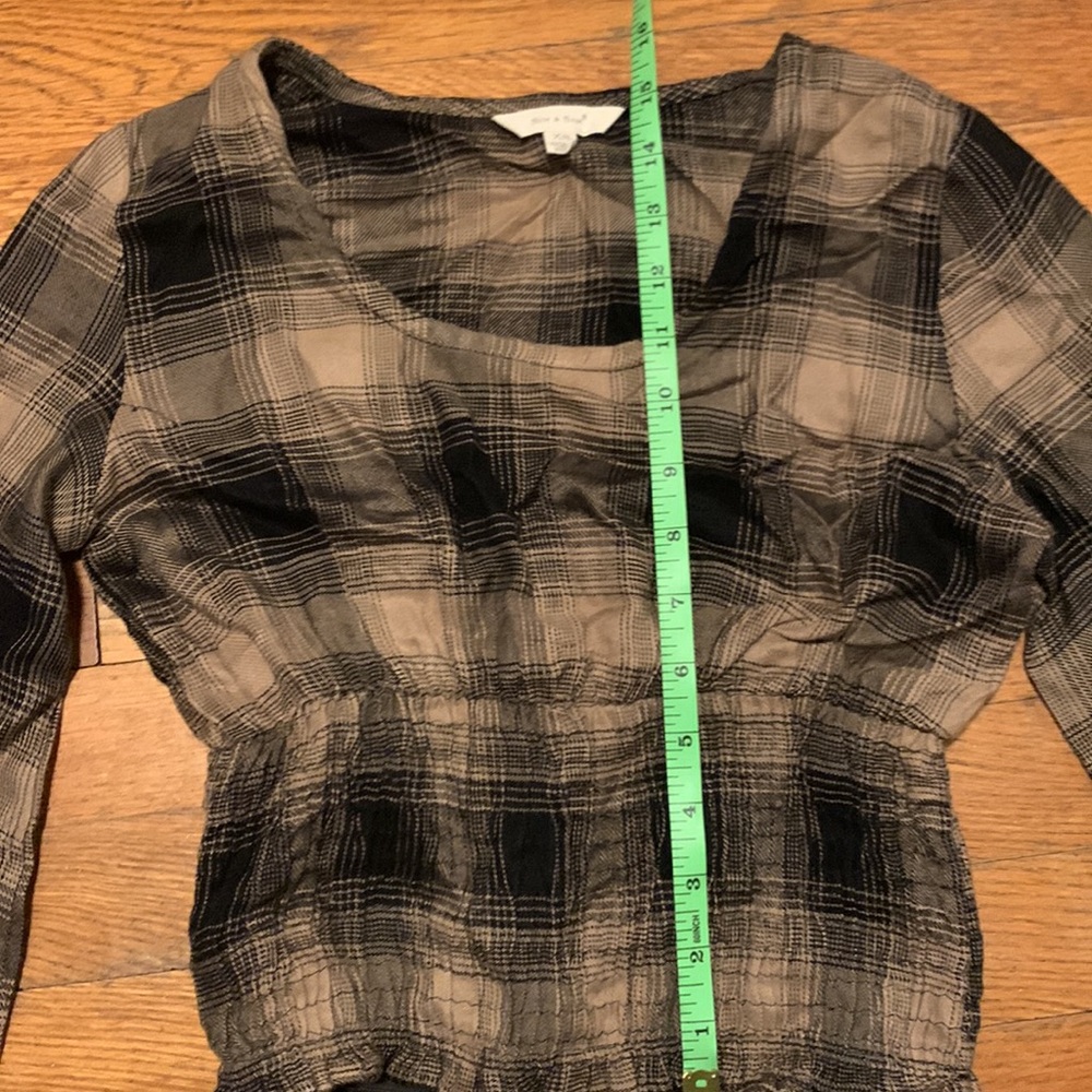 Flannel Pattern Babydoll top - Picture 4 of 5